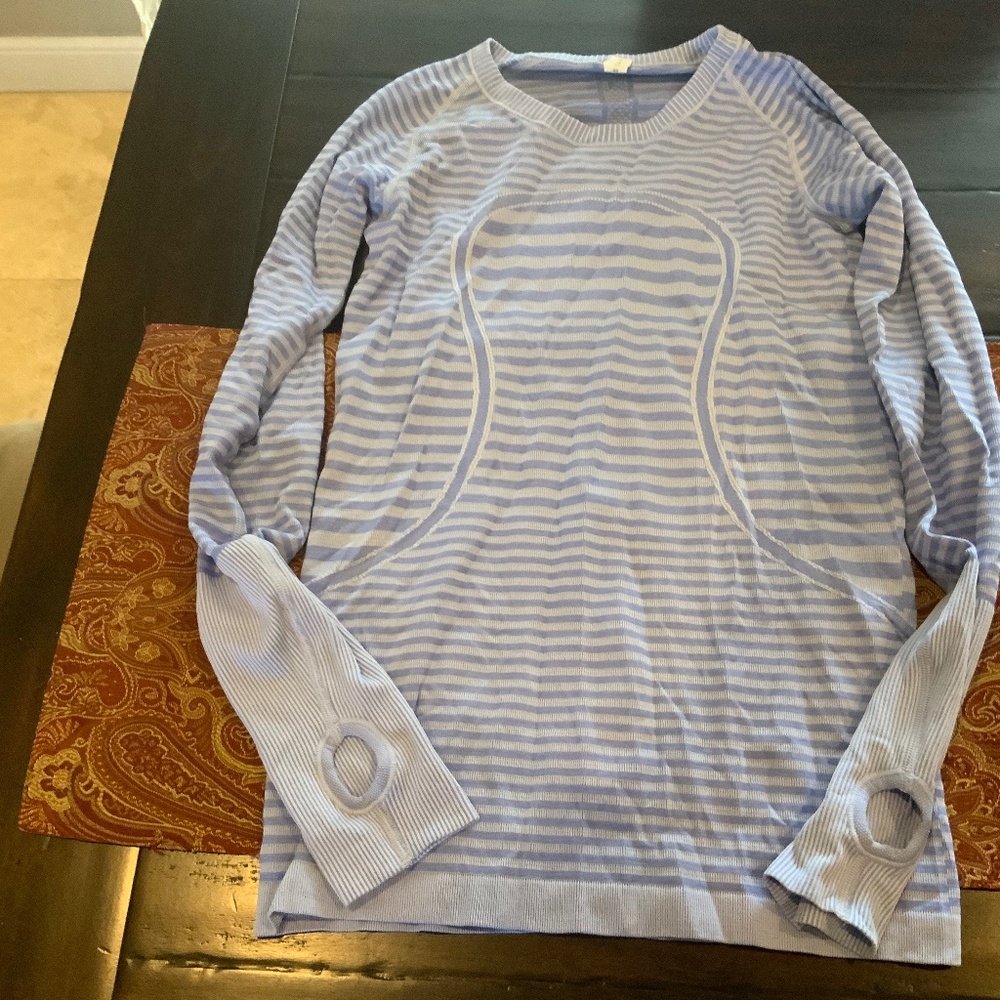 Lululemon Swiftly Tech Ls Crew Stripe ,Size 6,Col… - image 1